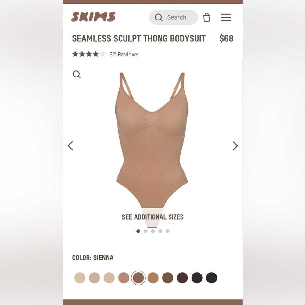 SKIMS - new - sculpting thong bodysuit size S/M